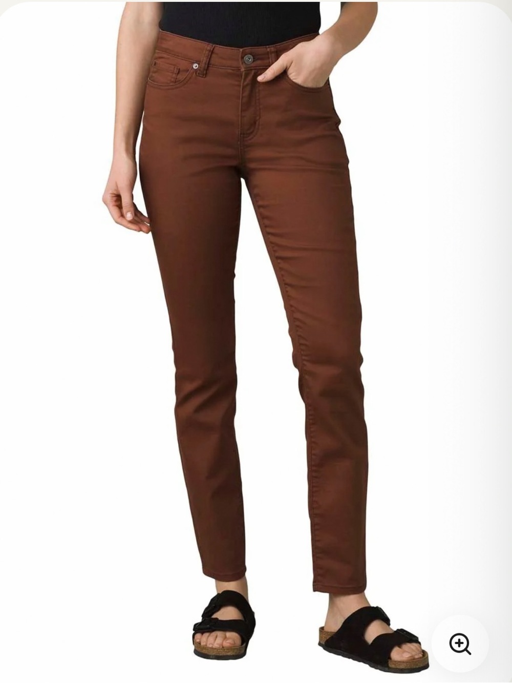 PrAna Kayla High Rise Jeans Brown Stretch Slim Fit Sz 8